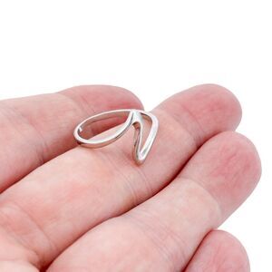 Estate ATI Sterling Silver 925 14mm Abstract Swirl Wave Ring Size 8